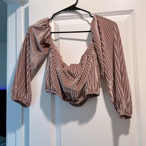 Velvet off shoulder blouse by ONLY